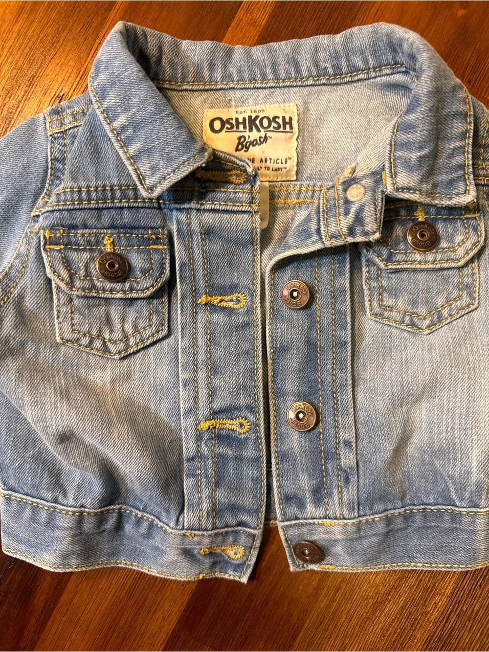 OshKosh B’gosh Baby Denim Jacket 12M Light Wash Classic Jean Jacket